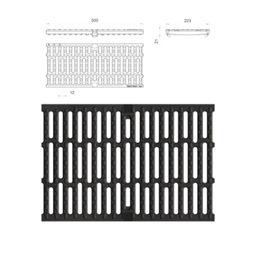 [SUM-66] Rejilla HF Pasarela Fundición 500x223x21 mm Ref: 13470