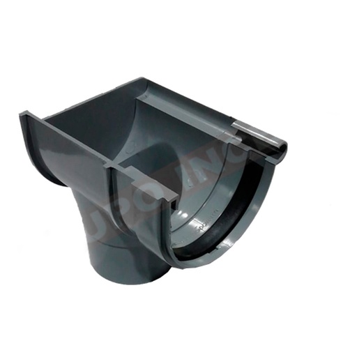 [BAJED-P25] Bajada Exterior Derecha Canalón PVC Gris