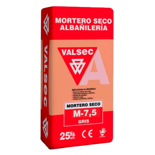 [SM-06] Saco Mortero Valsec M-7,5 Gris 25 Kg