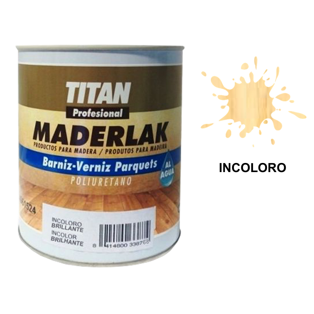 Barniz Parquet Agua Brillante Incoloro 5 Litros