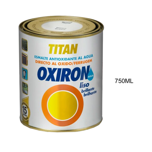 [TITAN-P572] Oxiron Esmalte Brillante Al Agua Antioxidante Liso 750 ml