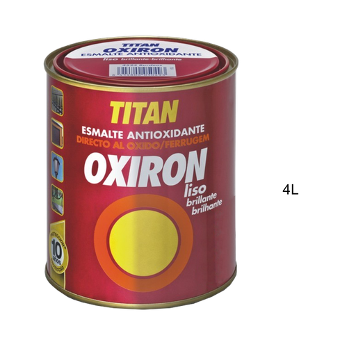 [TITAN-P207] Oxiron Esmalte Brillante Antioxidante Liso 4 Litros