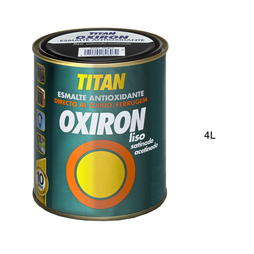 [TITAN-P221] Oxiron Esmalte Satinado Antioxidante Liso 4 Litros