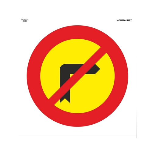 [NOR-14] Señal Bolsa Textil Giro a la Dcha. Prohibido  Ref: V11118