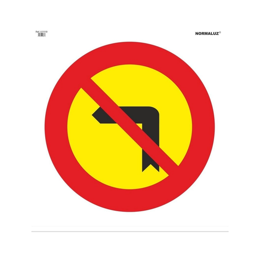 [NOR-15] Señal Bolsa Textil Giro a la Izq. Prohibido  Ref: V11119