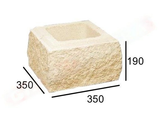 [PRE-LO61] Pilar Rugoso Crema 35x35x19