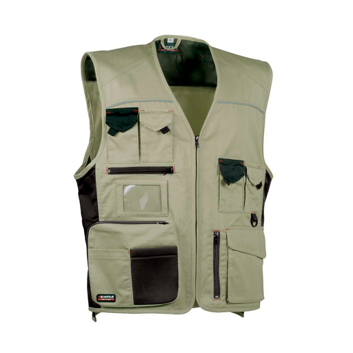 [COFRA-P002-46] Chaleco Expert V016 Beige/Negro