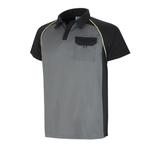[1288PTMCGNE] Polo Manga Corta Gris Oscuro / Negro 
