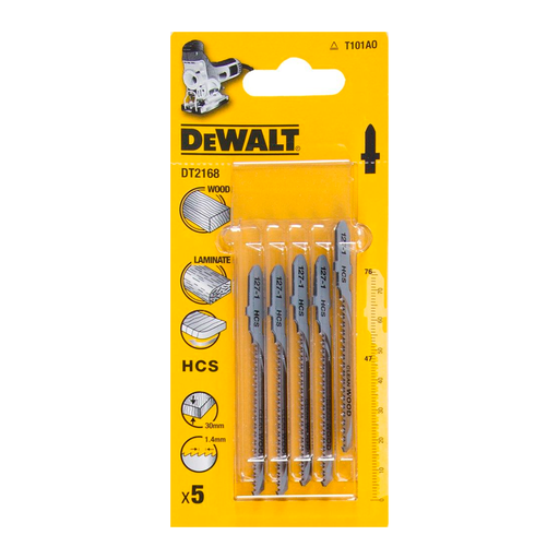 [STAN-343] Hoja de Sierra HCS para Cortes Curvos y Finos 76 mm Paso 1,4 mm (5 ud) Ref. DT-2168-QZ