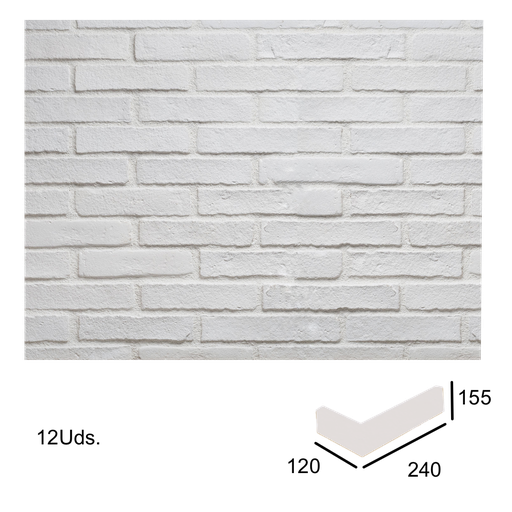 [VERNI-225] Caja Esquina Saliente Oxford Blanco 2,5x5,5x12x24 (+/- 1 ml)