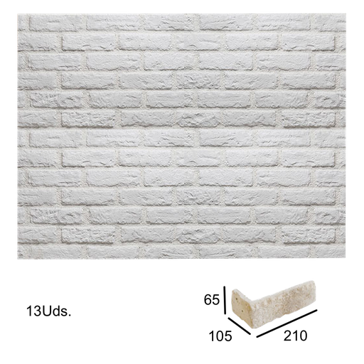 [VERNI-226] Caja Esquina Saliente London Blanco 2x6,5x10,5x21 (+/- 1 ml)