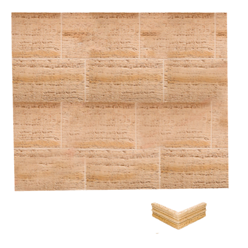 [VERNI-184] Esquina saliente moldura Travertino arenado 4x12x30x30