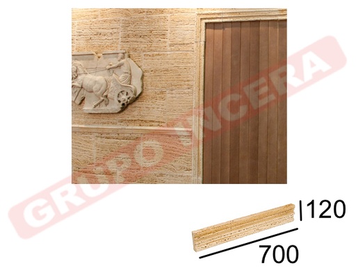 [VERNI-107] Moldura Travertino Arenado 4x12x70