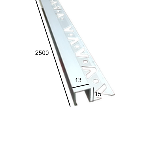[JUN-P69] Junquillo Cuadrado Aluminio Plata 13x15 mm 2,5 mt