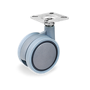 Rueda Giratoria Pareada de Poliamida Gris Serie 34