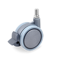 Rueda Pareada de Poliamida Gris con Freno Serie 34