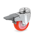 Rueda de Poliuretano Termoplástico Naranja con Freno Serie 36