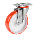 Rueda Giratoria de Poliuretano Naranja Serie 60