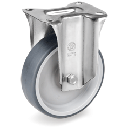 Rueda Fija de Goma Gris Anti-Huella con Cojinete Serie 71