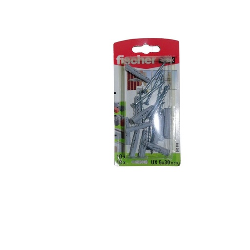 [FISCHER-06] Bolsa de Taco UX RSK NV con tornillo 5x30 mm (10 uds) Ref. 503808