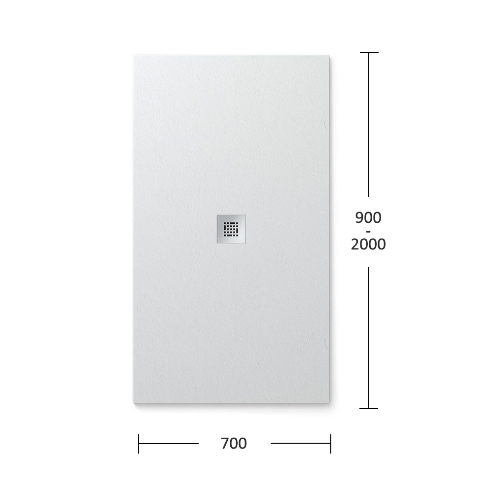 Plato de Ducha Essential Pizarra Blanco Total 700 mm