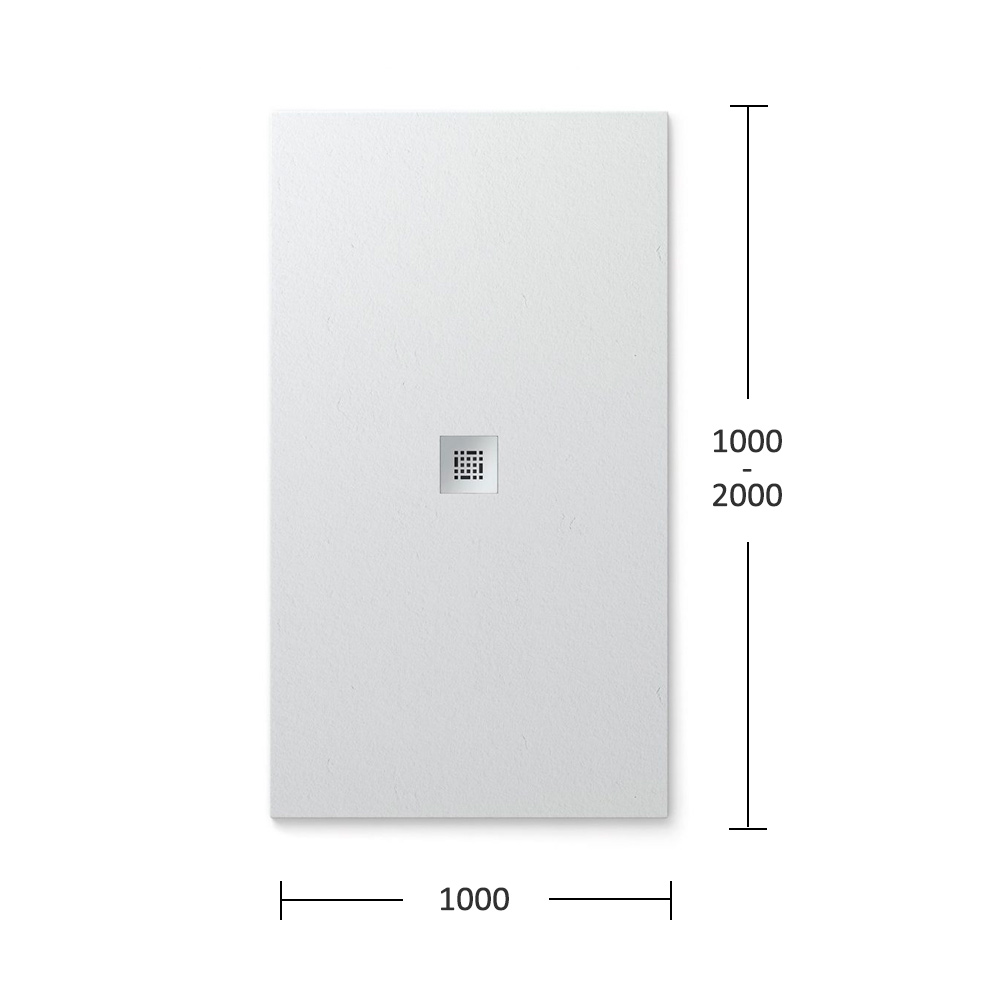 Plato de Ducha Essential Pizarra Blanco Total 1000 mm