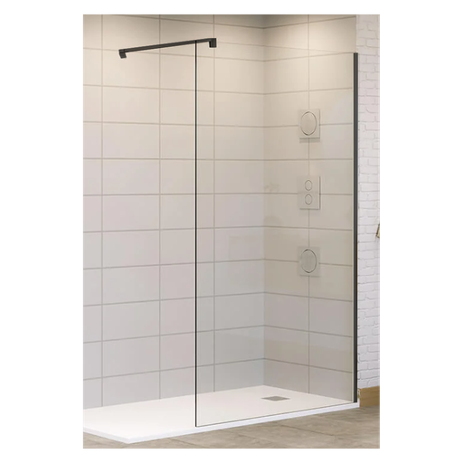 [ECO-P013] Fijo para Ducha 1950 mm Perfil Negro Mate 10 mm de Espesor