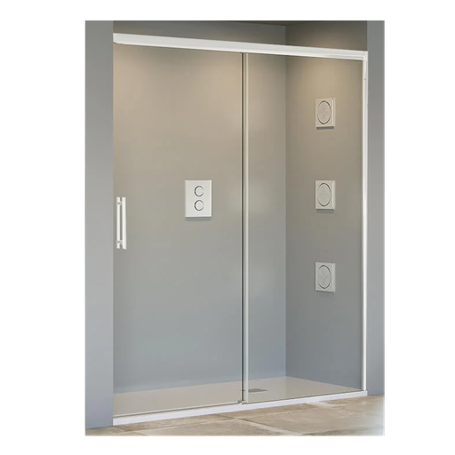 [ECO-P037] Frontal para Ducha Tuvalu 1950 mm Perfil Blanco V.Transparente