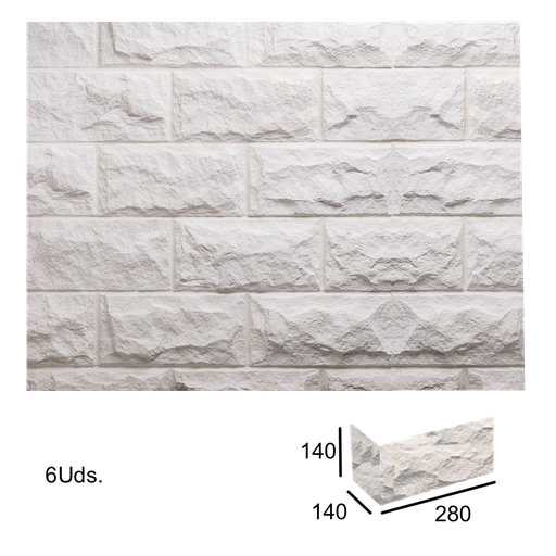 [VERNI-201] Caja Esquina Pirineos Blanco 1x14x14x28 (+/- 0,9 ml)