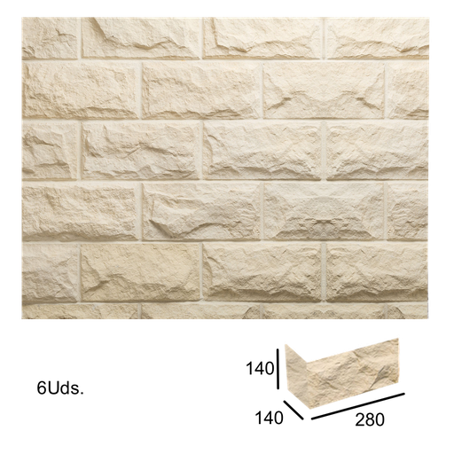 [VERNI-202] Caja Esquina Pirineos Crema 1x14x14x28 (+/- 0,9 ml)