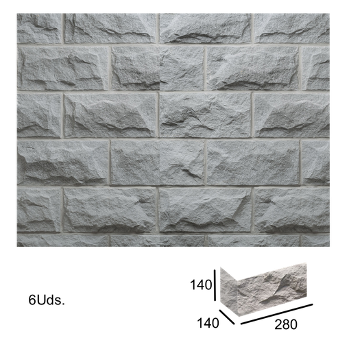 [VERNI-203] Caja Esquina Pirineos Gris 1x14x14x28 (+/- 0,9 ml)