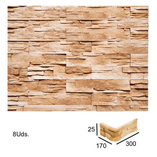 [VERNI-110] Caja Esquina Saliente Varadero Avellana 2,5x10x17x30 (8 ud)