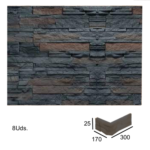 [VERNI-111] Caja Esquina Saliente Varadero Vulcano 2,5x10x17x30 (8 ud)