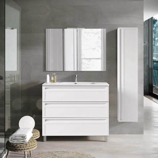 [AVI-089] Mueble Marina Blanco con 3 Cajones nº 70 con Patas y Lavabo 80 CM