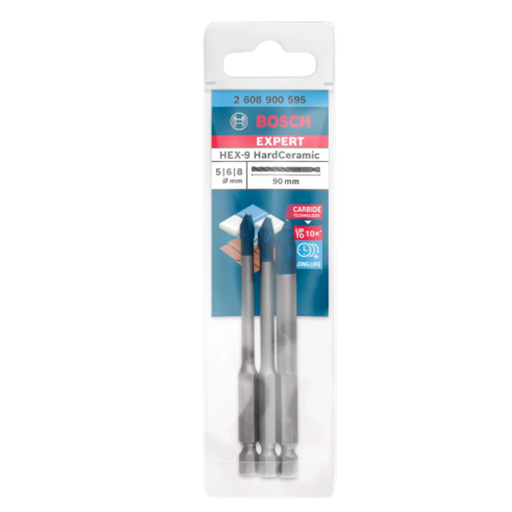 [BOSCH-122] Juego de 3 Brocas Para Azulejo HEX-9 HardCeramic