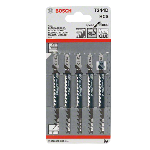 [BOSCH-200] Hoja de Sierra de Calar Curva T244D (5 ud)