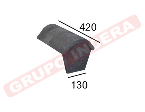 [TEJ-188] Final de Cumbrera Teja Gredos Granulada Gris