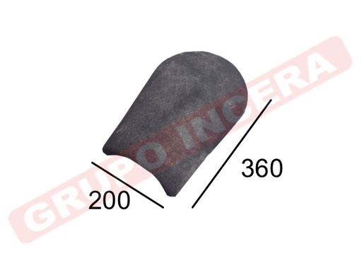 [TEJ-186] Principio de cumbrera Teja Gredos Granulada Gris Pizarra