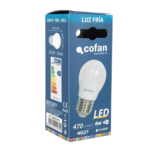 [COFAN-416] Bombilla Led 8 W Esférica E27 4000 k