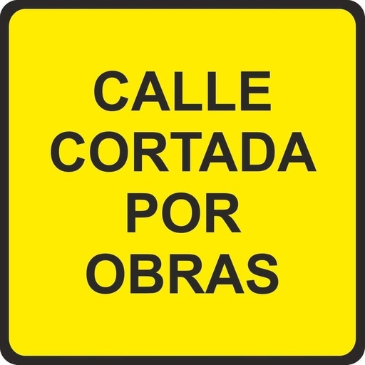 [NOR-31] Señal Vial Metálica Calle Cortada por Obras 500x500 mm Ref. V10036