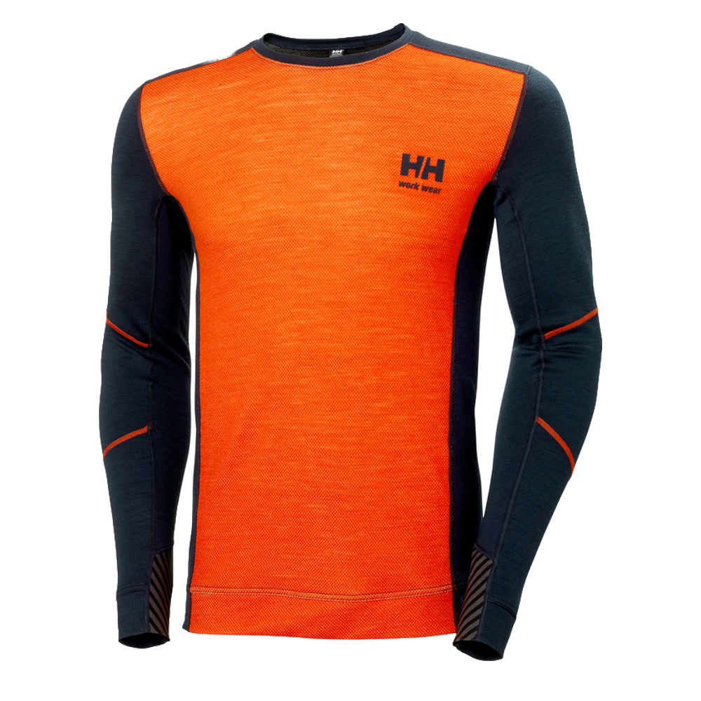 Camiseta HH Lifa Merino Cuello Redondo 592 Naranja Ref.75106