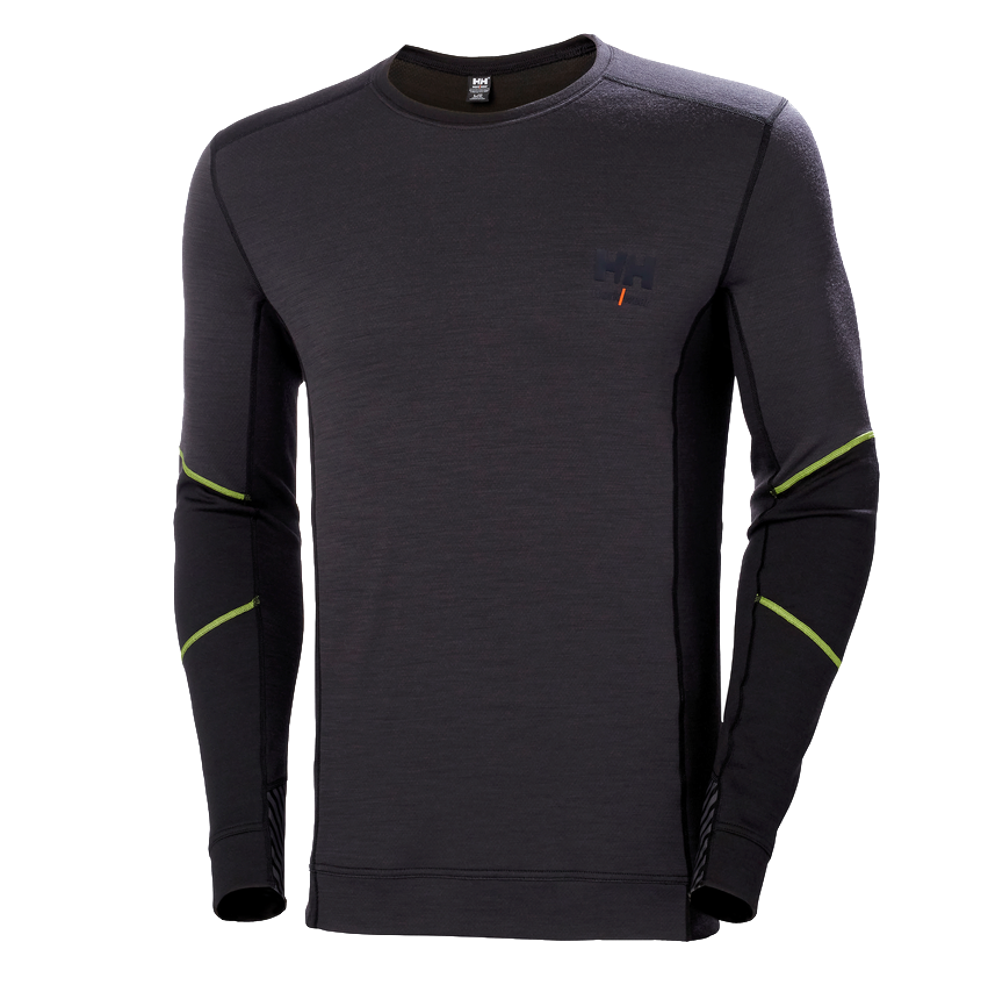 Camiseta HH Lifa Merino Cuello Redondo 999 Negro/Gris Ref.75106