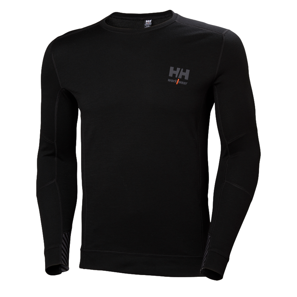 Camiseta HH Lifa Merino Cuello Redondo 469 Negro/Verde Ref.75106