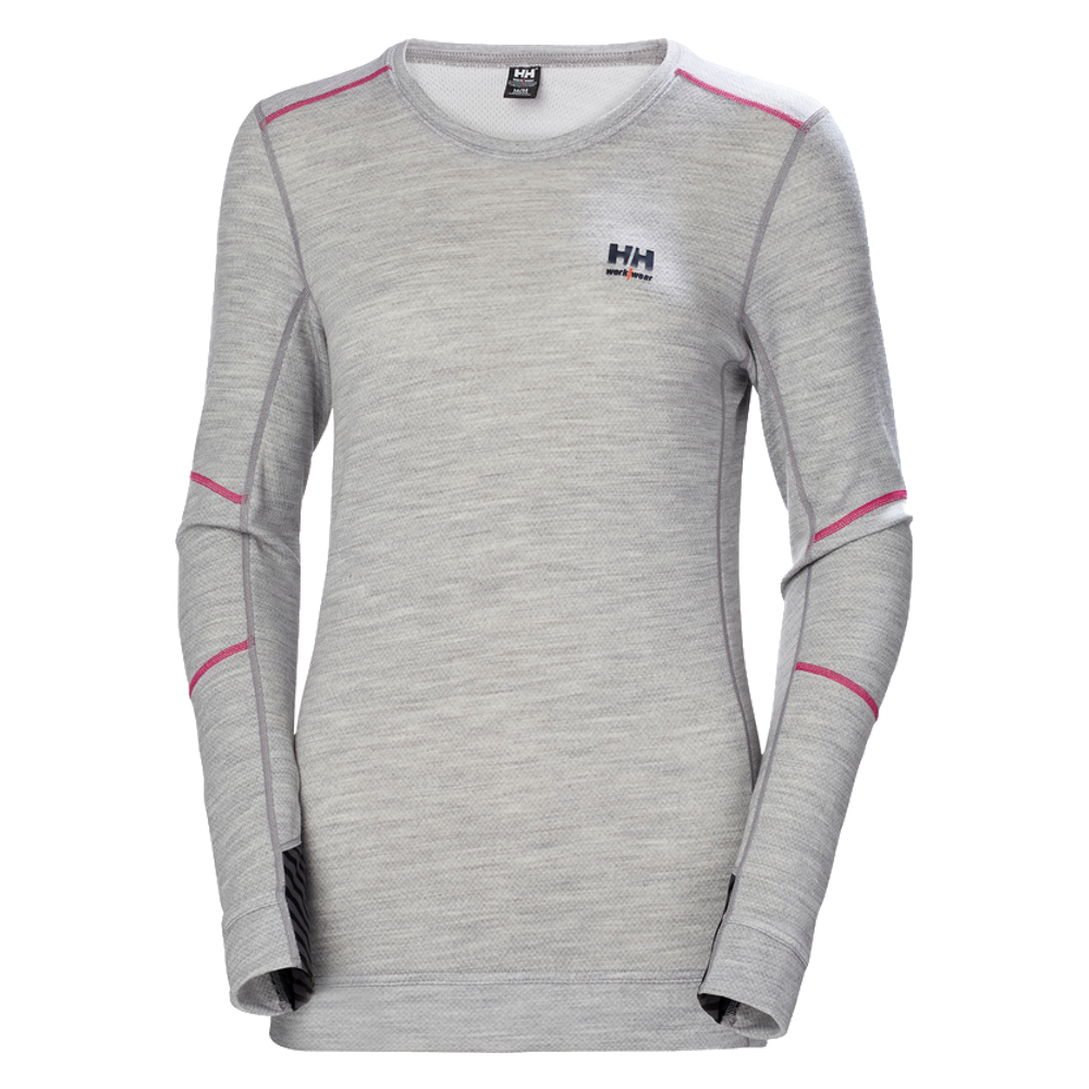 Camiseta Mujer HH Lifa Merino Cuello Redondo 930 Gris Ref.75209