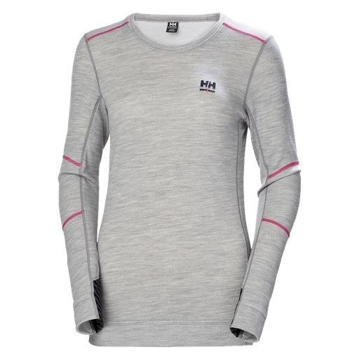 [HH-P382] Camiseta Mujer HH Lifa Merino Cuello Redondo 930 Gris Ref.75209