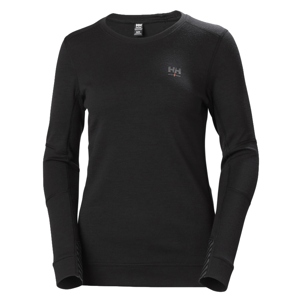 Camiseta Mujer HH Lifa Merino Cuello Redondo 990 Negro Ref.75209