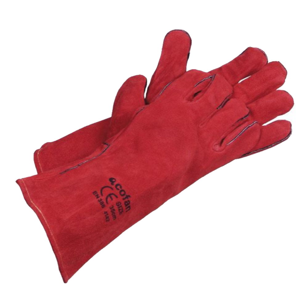 Guante Soldador Rojo de Serraje Ref. 11000069BL