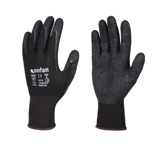 [COFAN-P768] Guantes Poliester Impregnado en Latex Negro