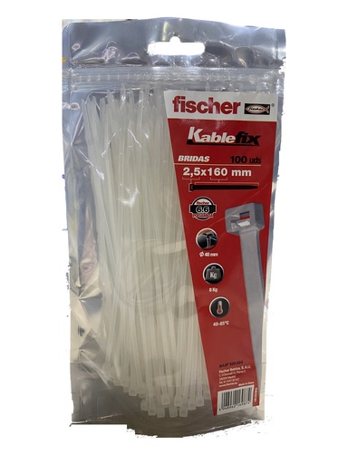 [FISCHER-308] Bolsa de Bridas Naturales 2,5 x 160 (100 ud) Ref. 520654