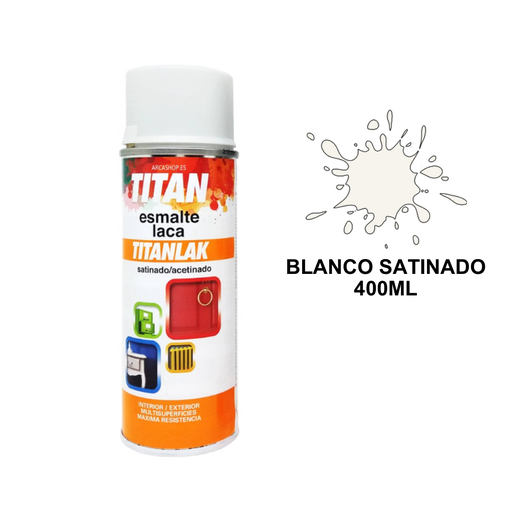 [TITAN-082] Titan Spray Esmalte Laca S02 400 ml R.1400 Blanco Satinado